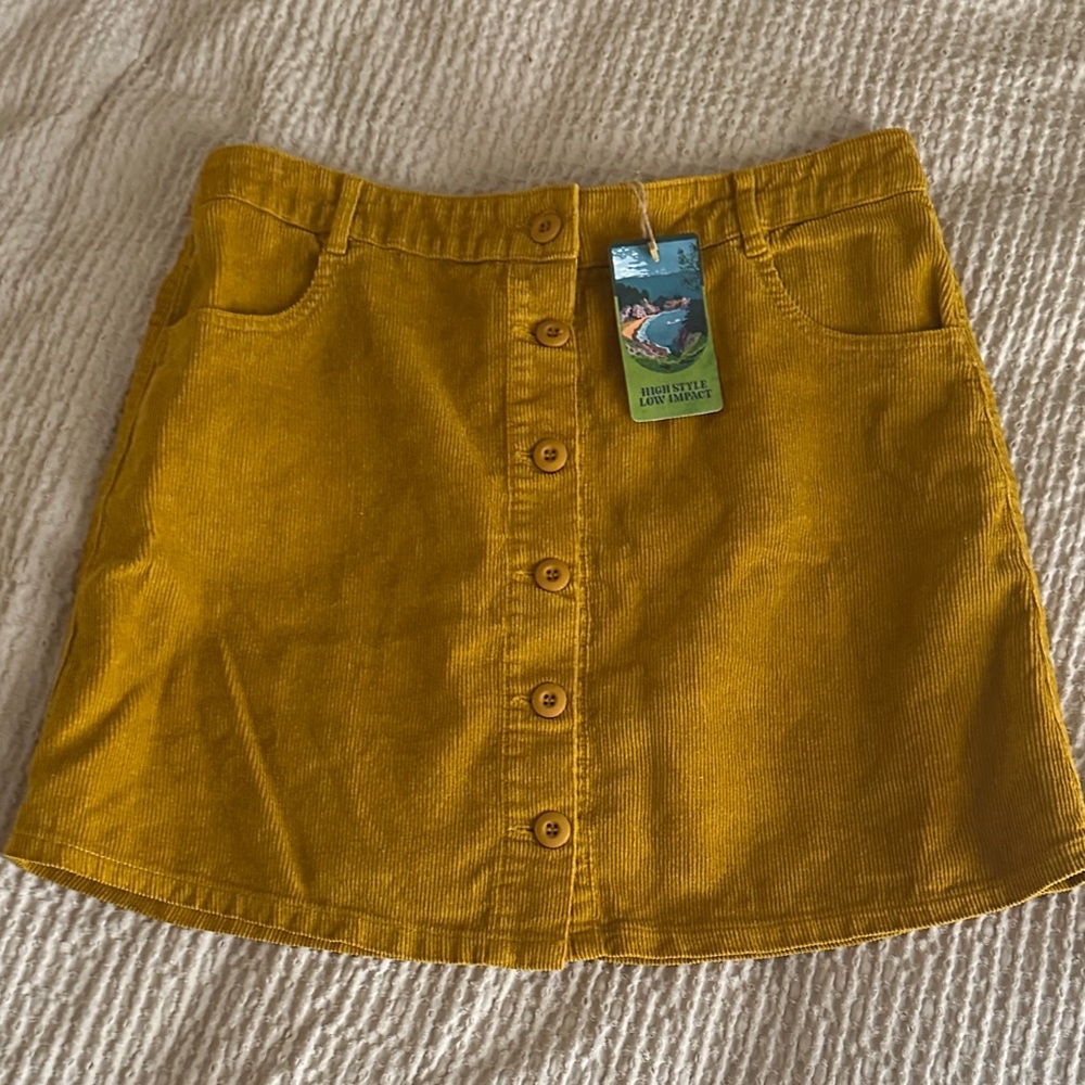 Jungmaven Golden Button-Front Mini Skirt